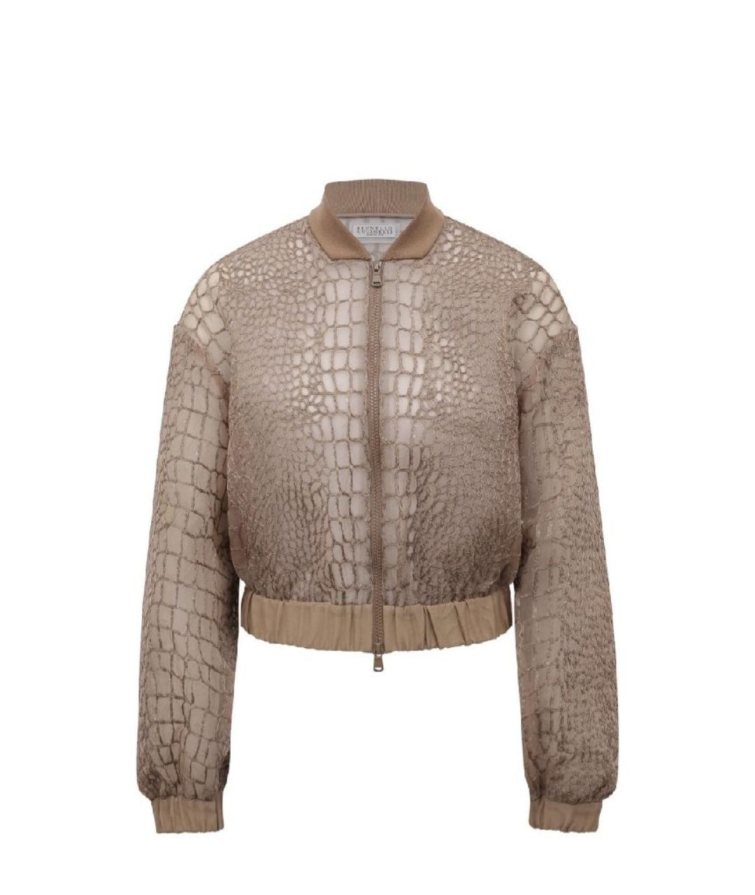 BRUNELLO CUCINELLI Бежевая шелковая куртка, фото 1