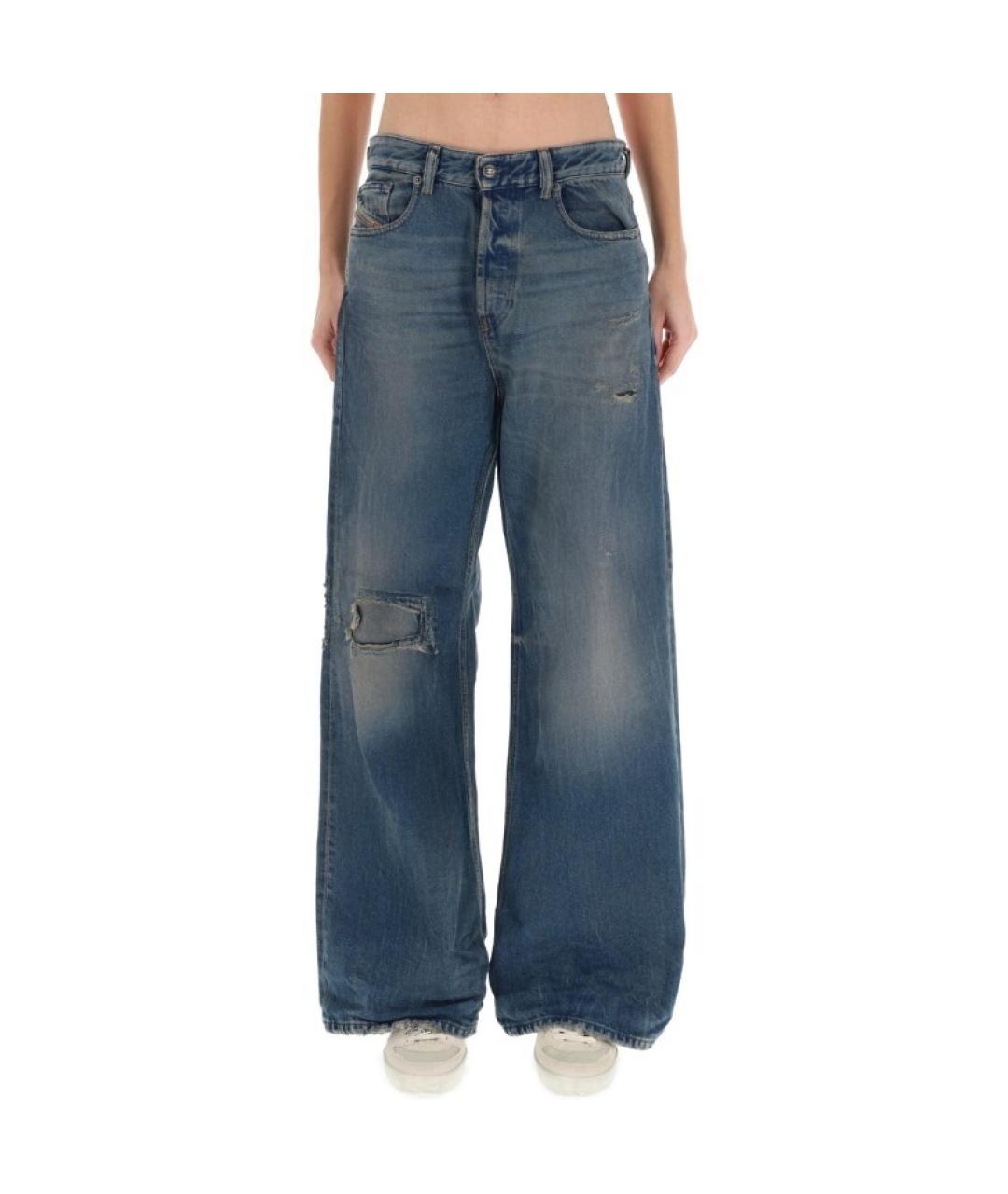 DIESEL Синие хлопковые прямые джинсы, фото 5