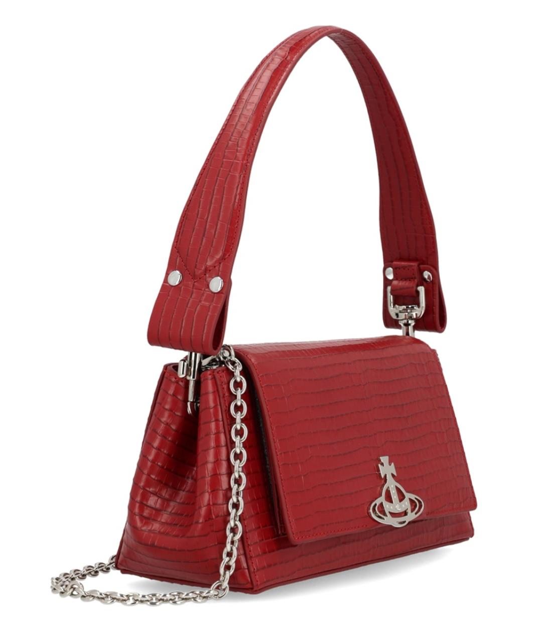 VIVIENNE WESTWOOD Красная кожаная сумка тоут, фото 2