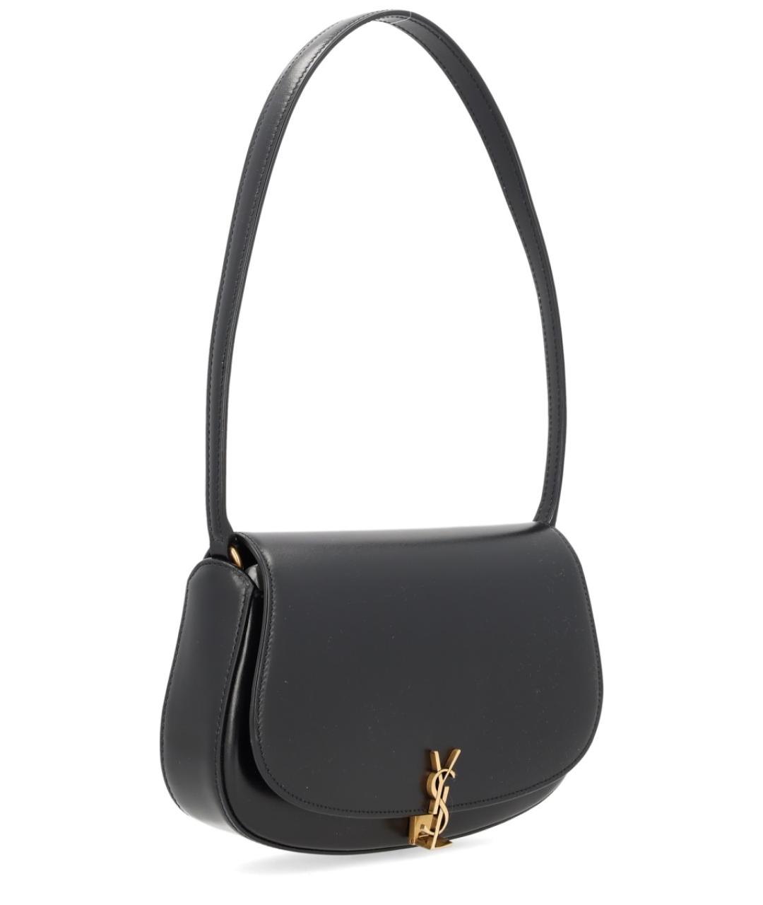 SAINT LAURENT Черная кожаная сумка через плечо, фото 2