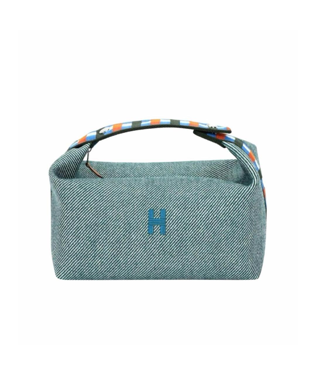HERMES Синяя тканевая косметичка, фото 1