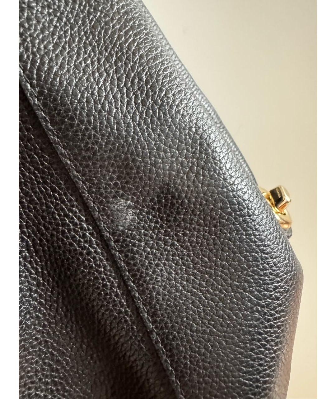 COACH Черная кожаная сумка с короткими ручками, фото 8