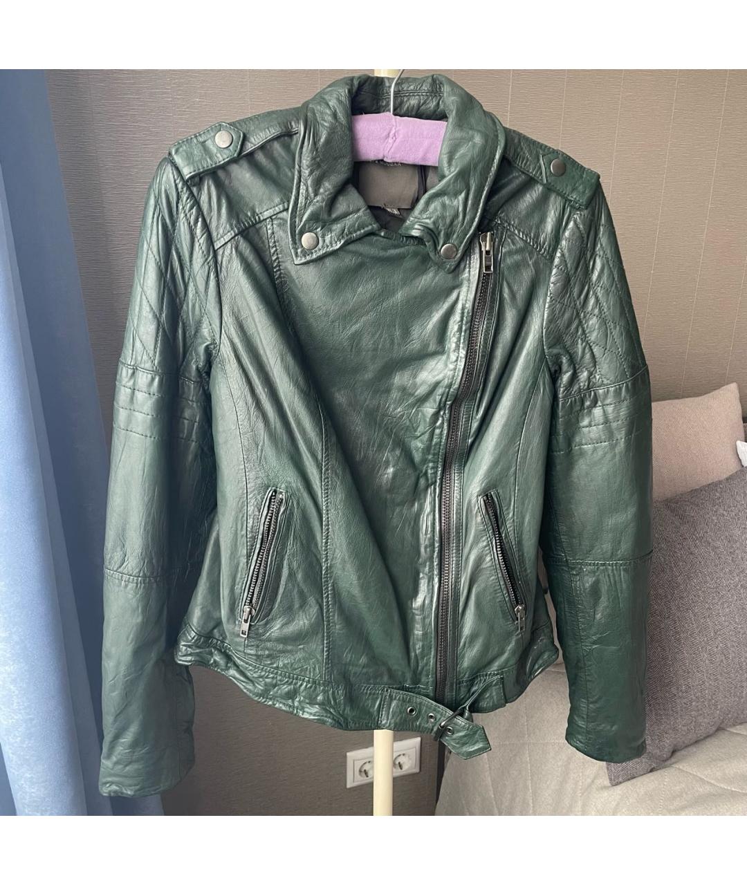 MUUBAA Зеленая кожаная куртка, фото 8