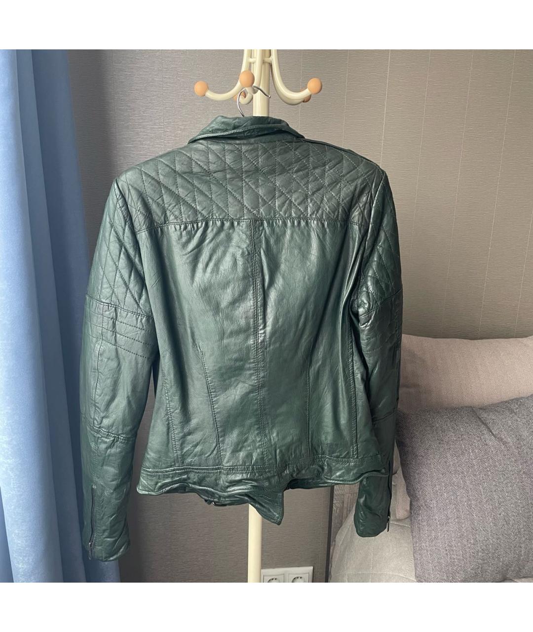 MUUBAA Зеленая кожаная куртка, фото 2