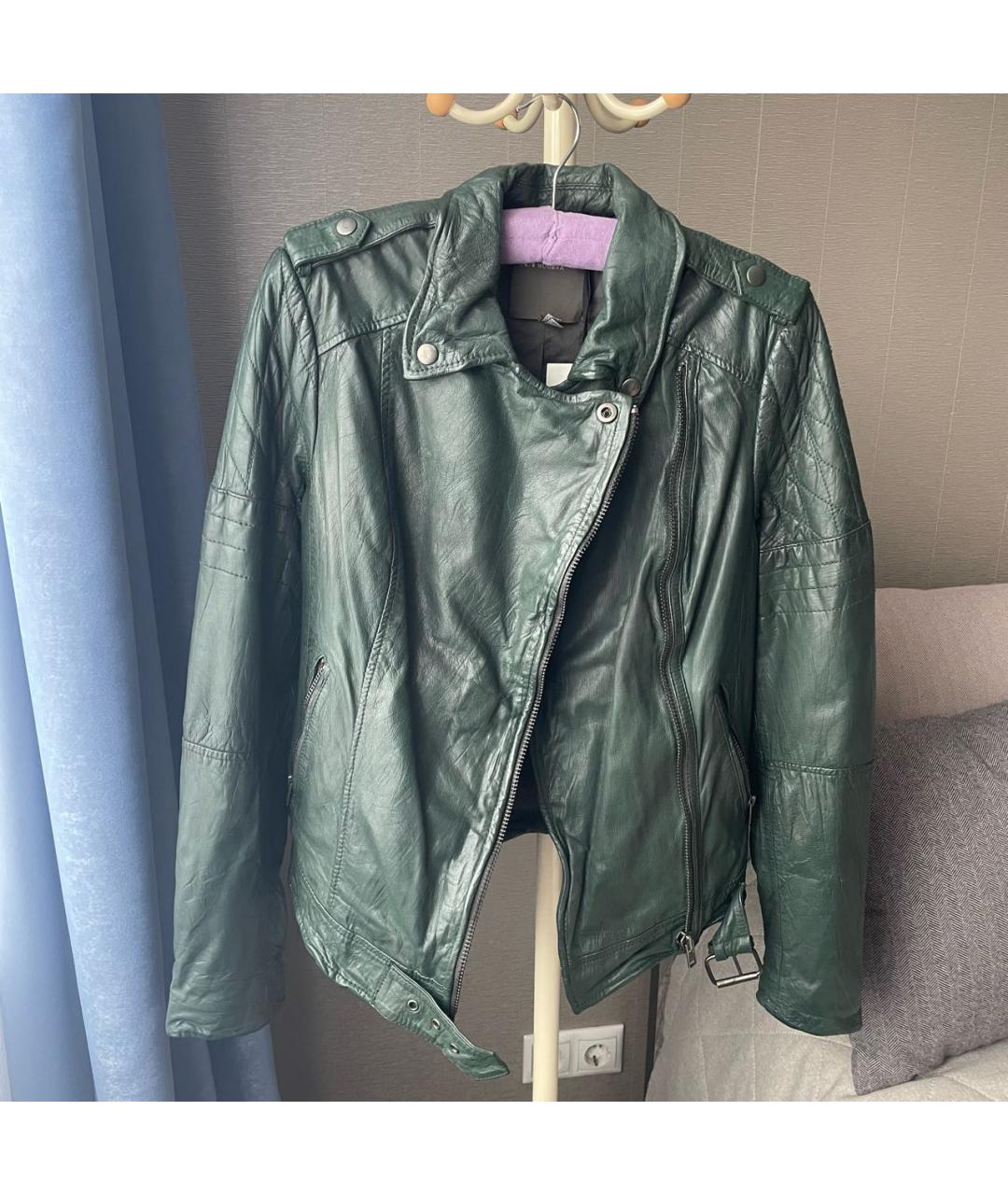 MUUBAA Зеленая кожаная куртка, фото 5