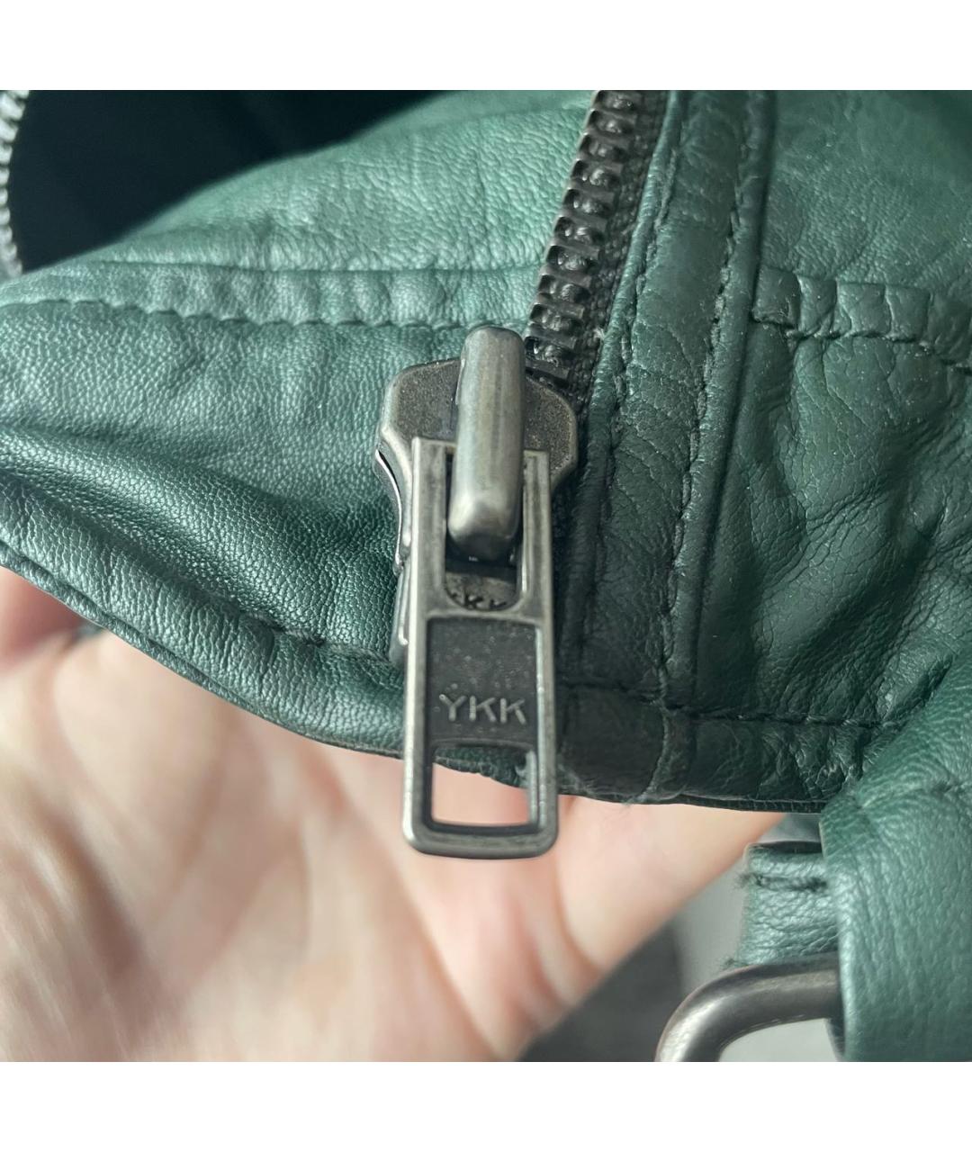 MUUBAA Зеленая кожаная куртка, фото 6