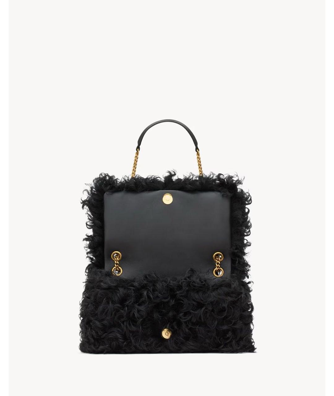 SAINT LAURENT Черная хлопковая сумка с короткими ручками, фото 4