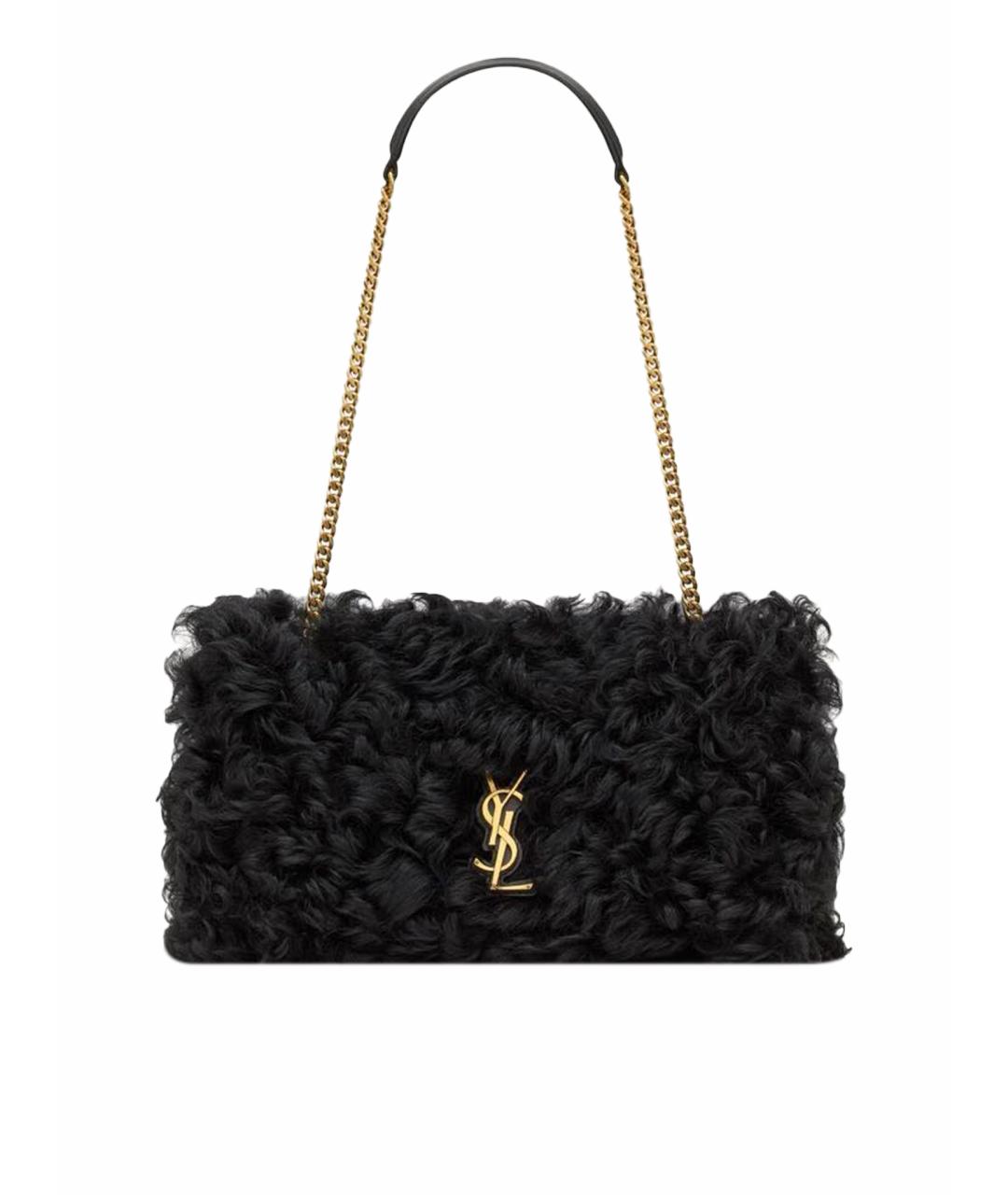 SAINT LAURENT Черная хлопковая сумка с короткими ручками, фото 1