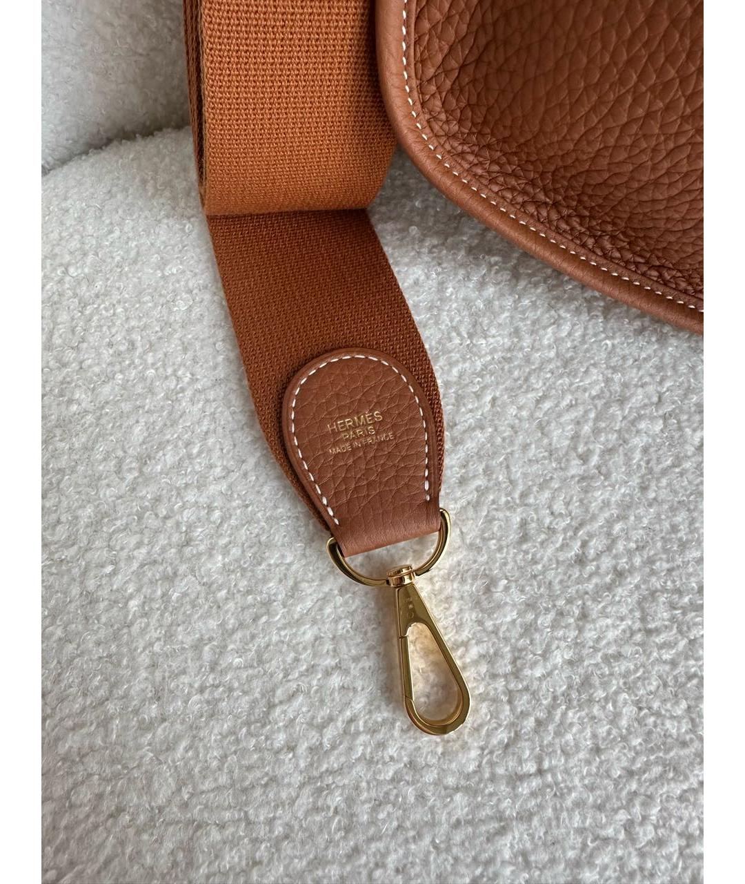 HERMES Коричневая кожаная сумка через плечо, фото 6