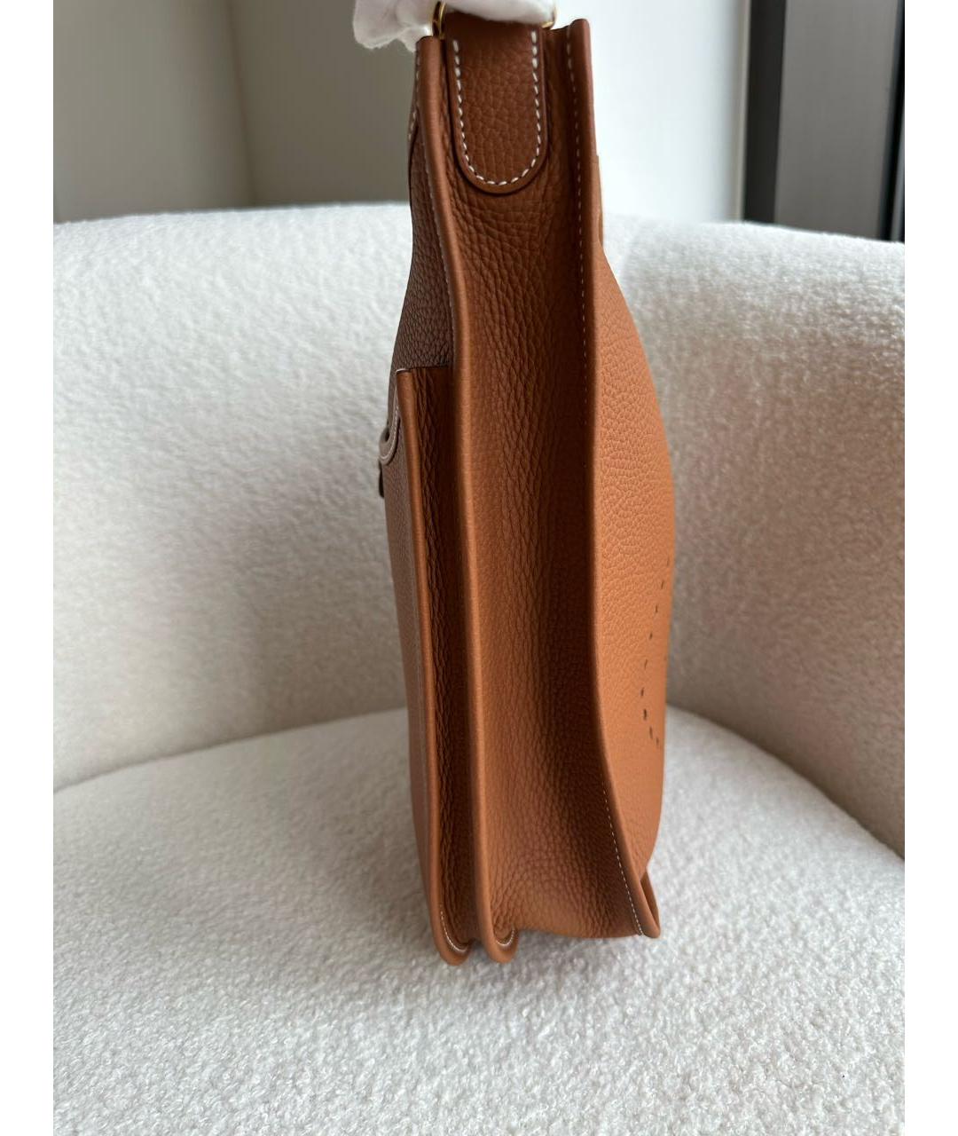 HERMES Коричневая кожаная сумка через плечо, фото 4