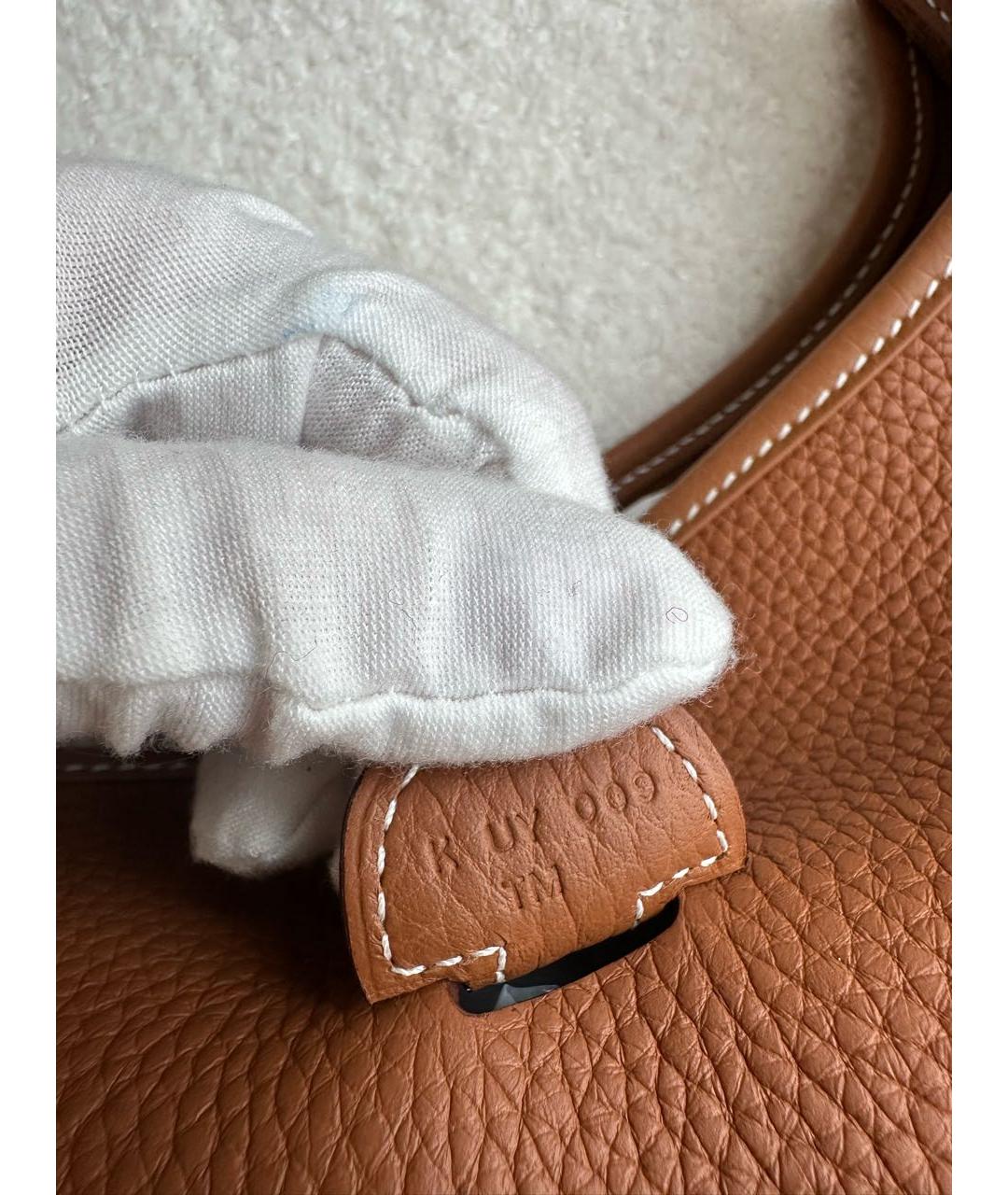 HERMES Коричневая кожаная сумка через плечо, фото 7