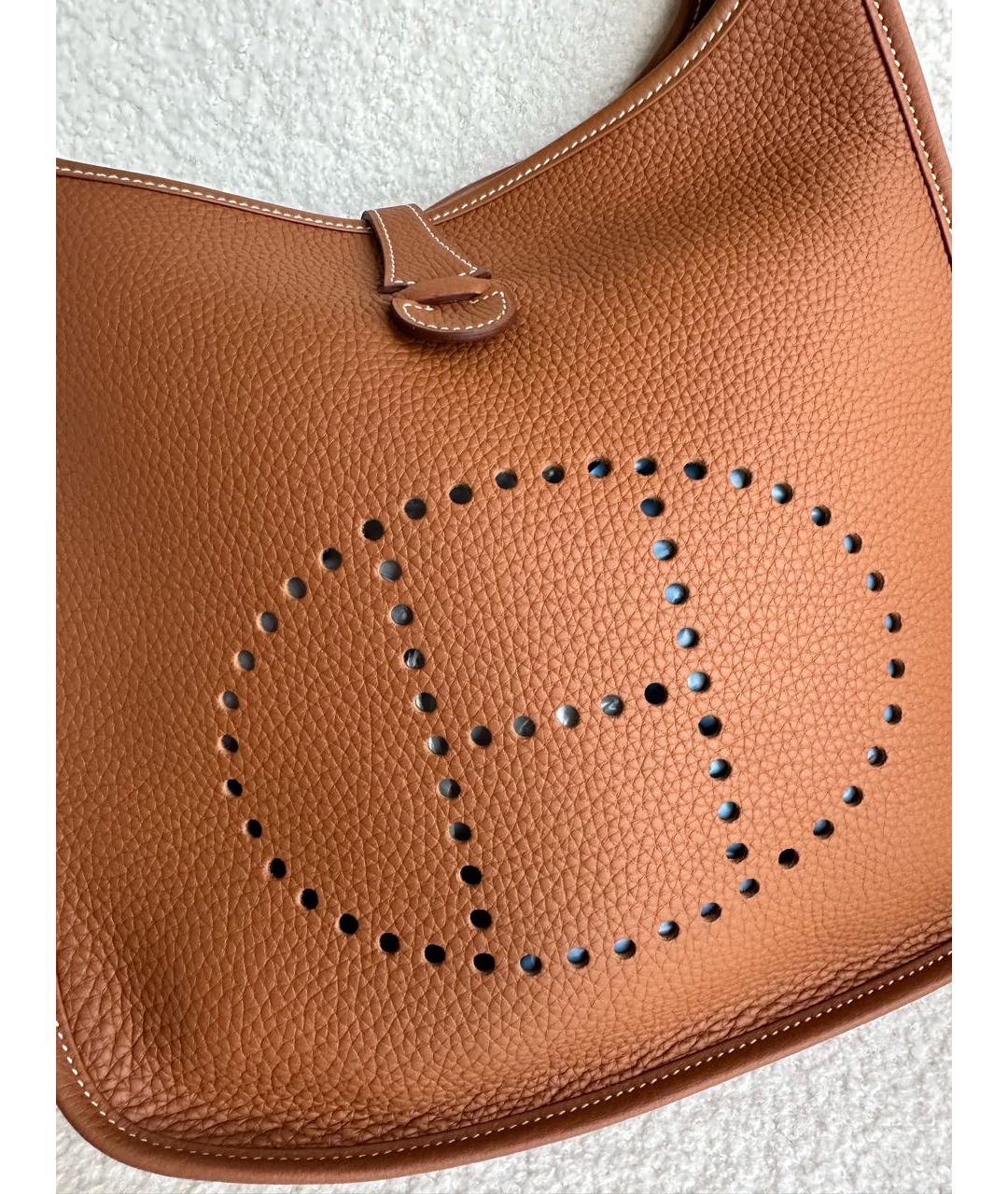 HERMES Коричневая кожаная сумка через плечо, фото 5