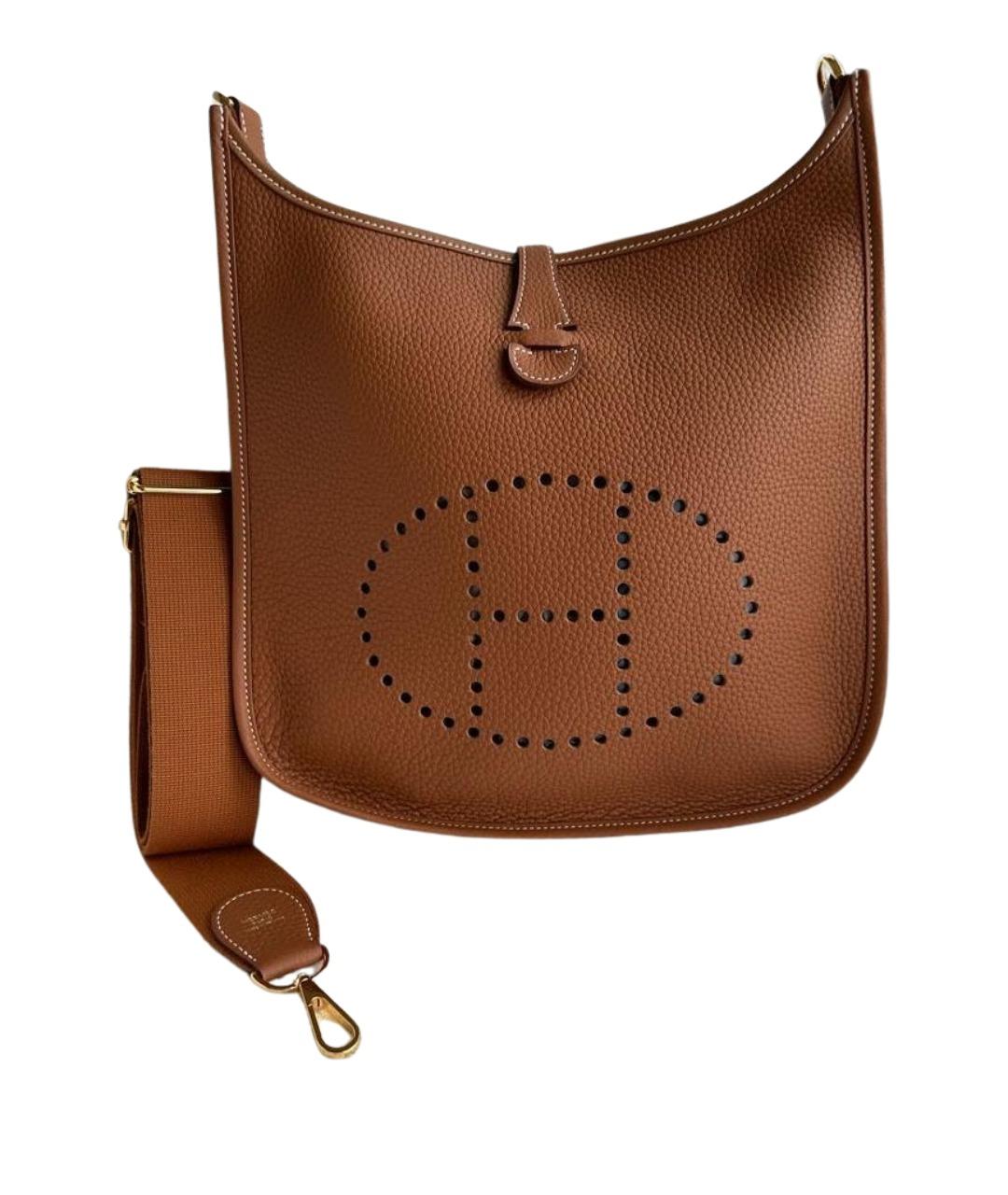 HERMES Коричневая кожаная сумка через плечо, фото 1