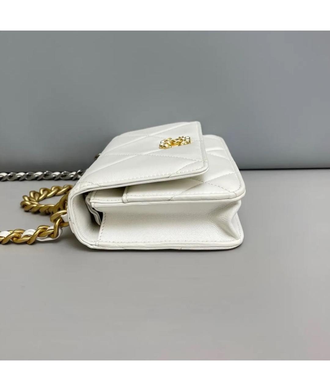 CHANEL Белая кожаная сумка через плечо, фото 4