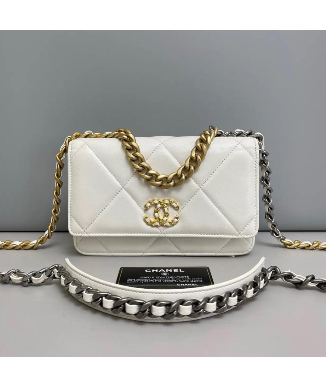 CHANEL Белая кожаная сумка через плечо, фото 9
