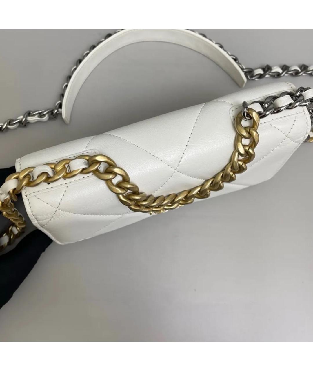 CHANEL Белая кожаная сумка через плечо, фото 6