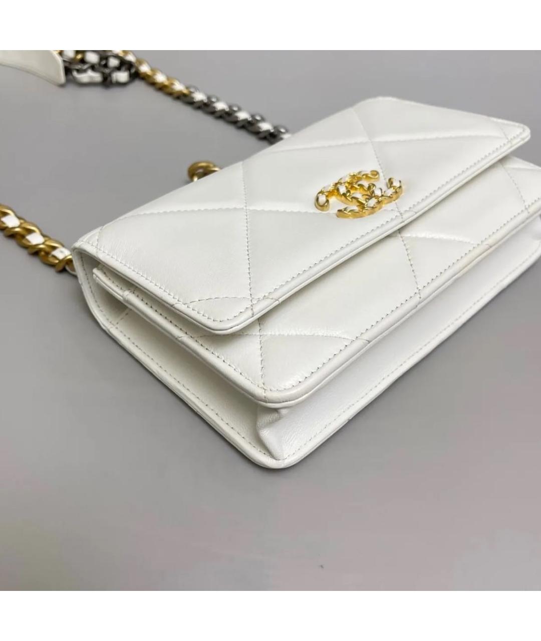 CHANEL Белая кожаная сумка через плечо, фото 8
