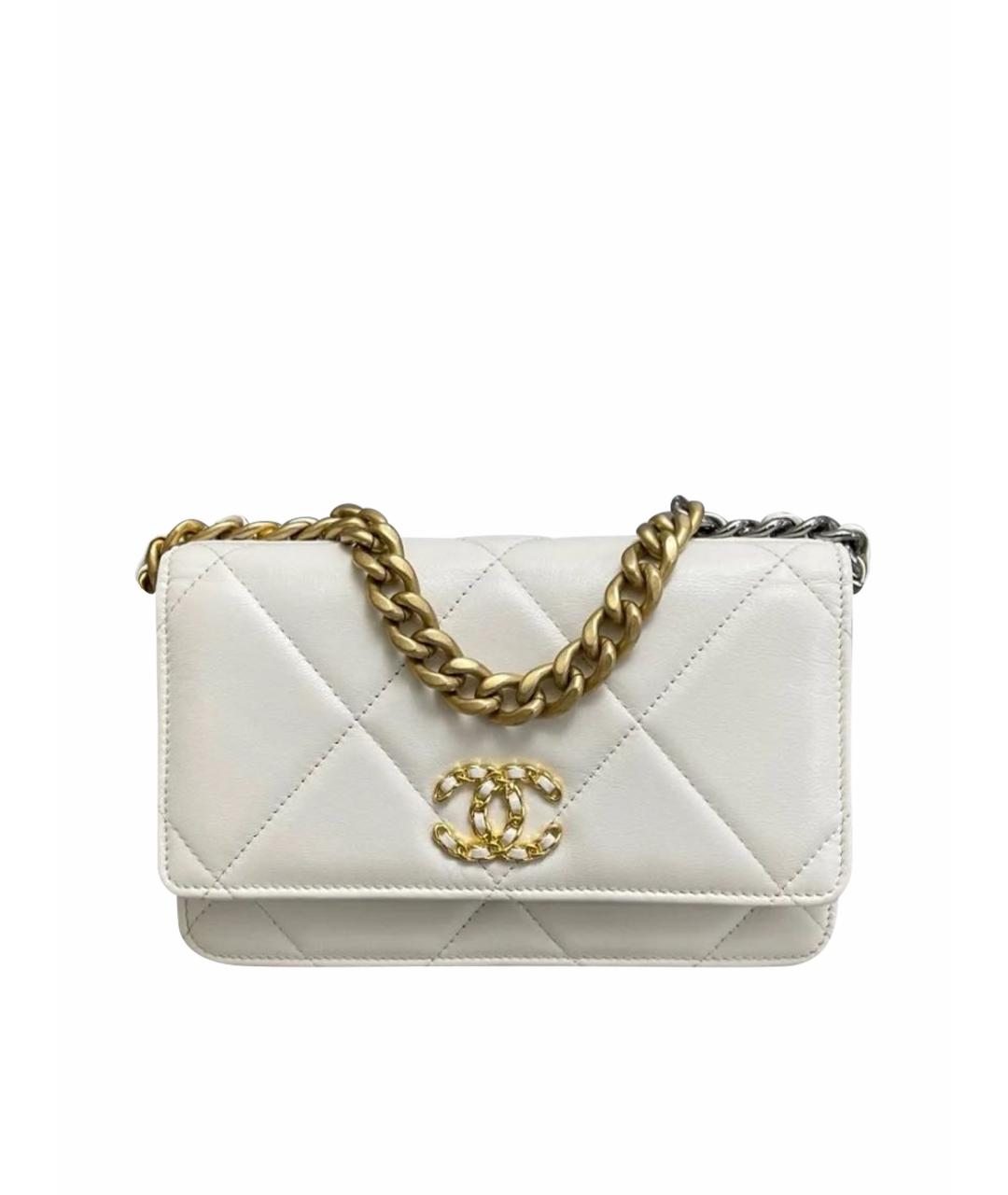 CHANEL Белая кожаная сумка через плечо, фото 1