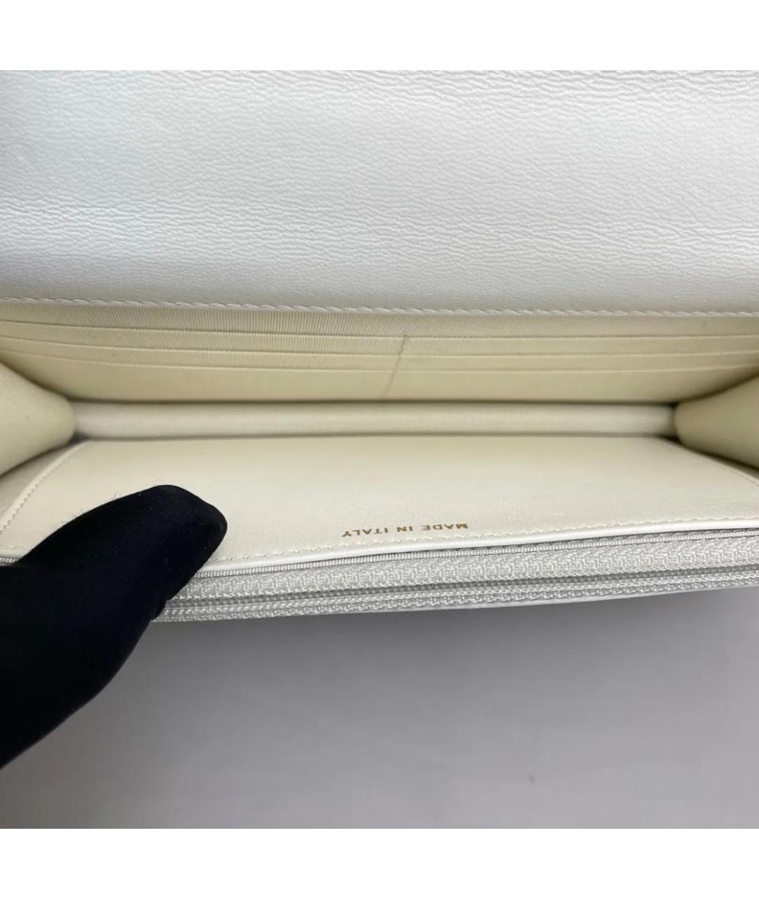 CHANEL Белая кожаная сумка через плечо, фото 5