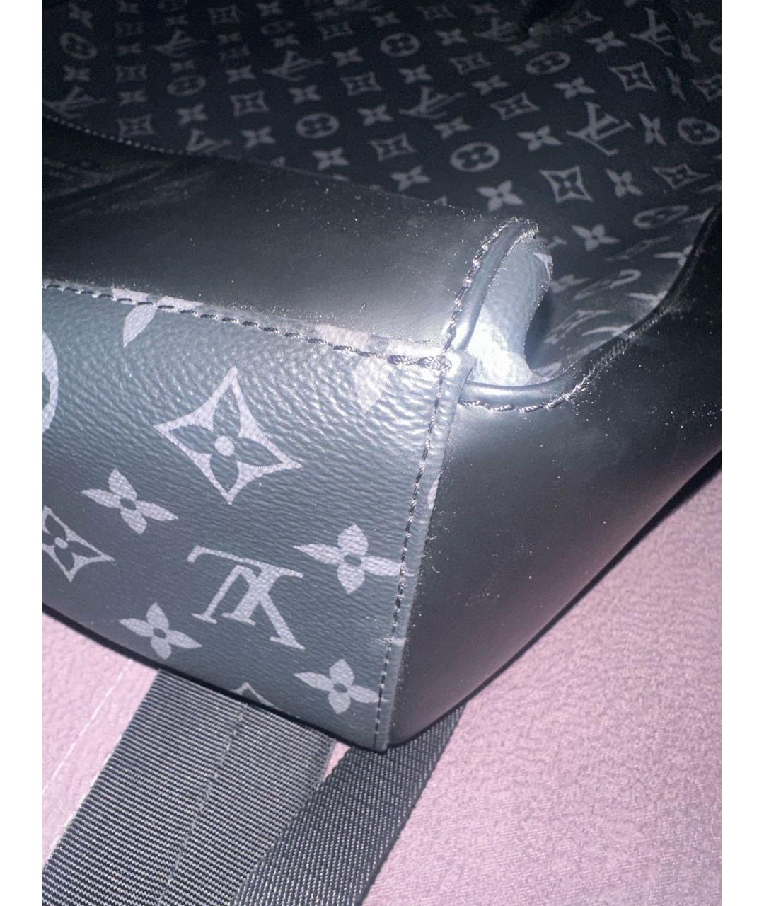 LOUIS VUITTON Серый кожаный рюкзак, фото 7