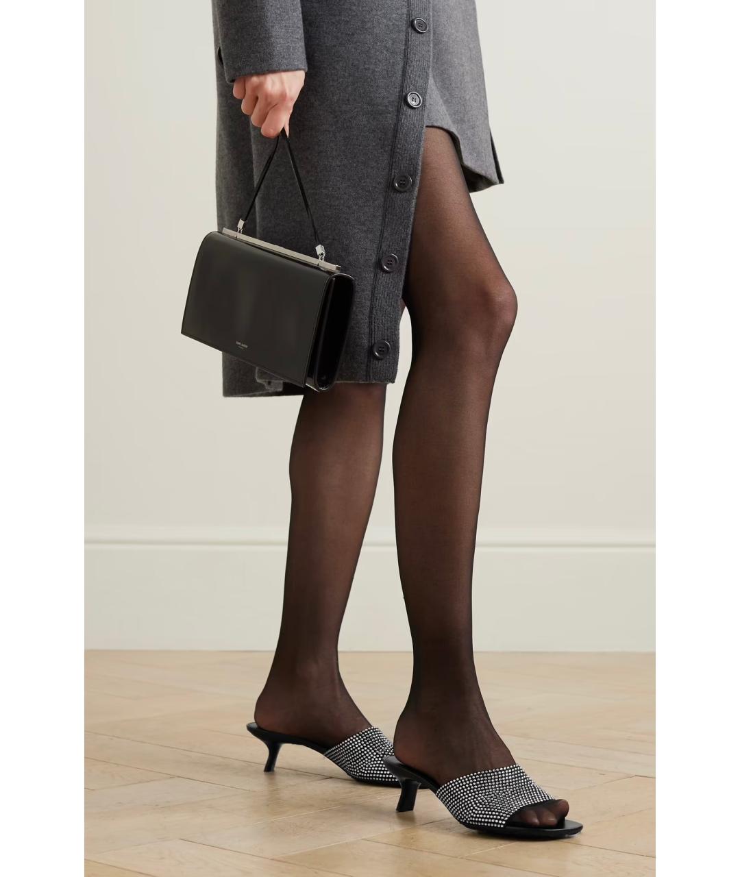 LOEWE Черные замшевые босоножки, фото 2