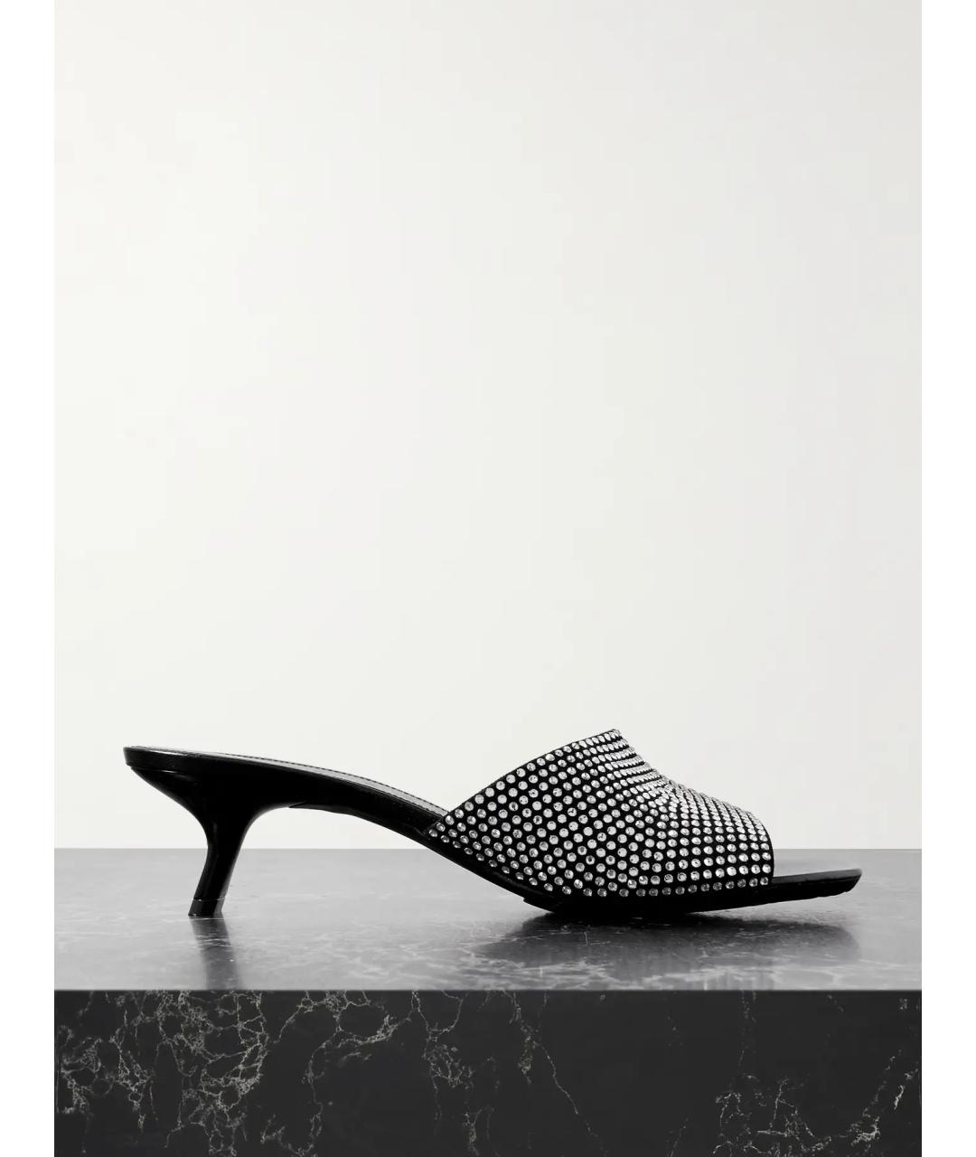 LOEWE Черные замшевые босоножки, фото 5