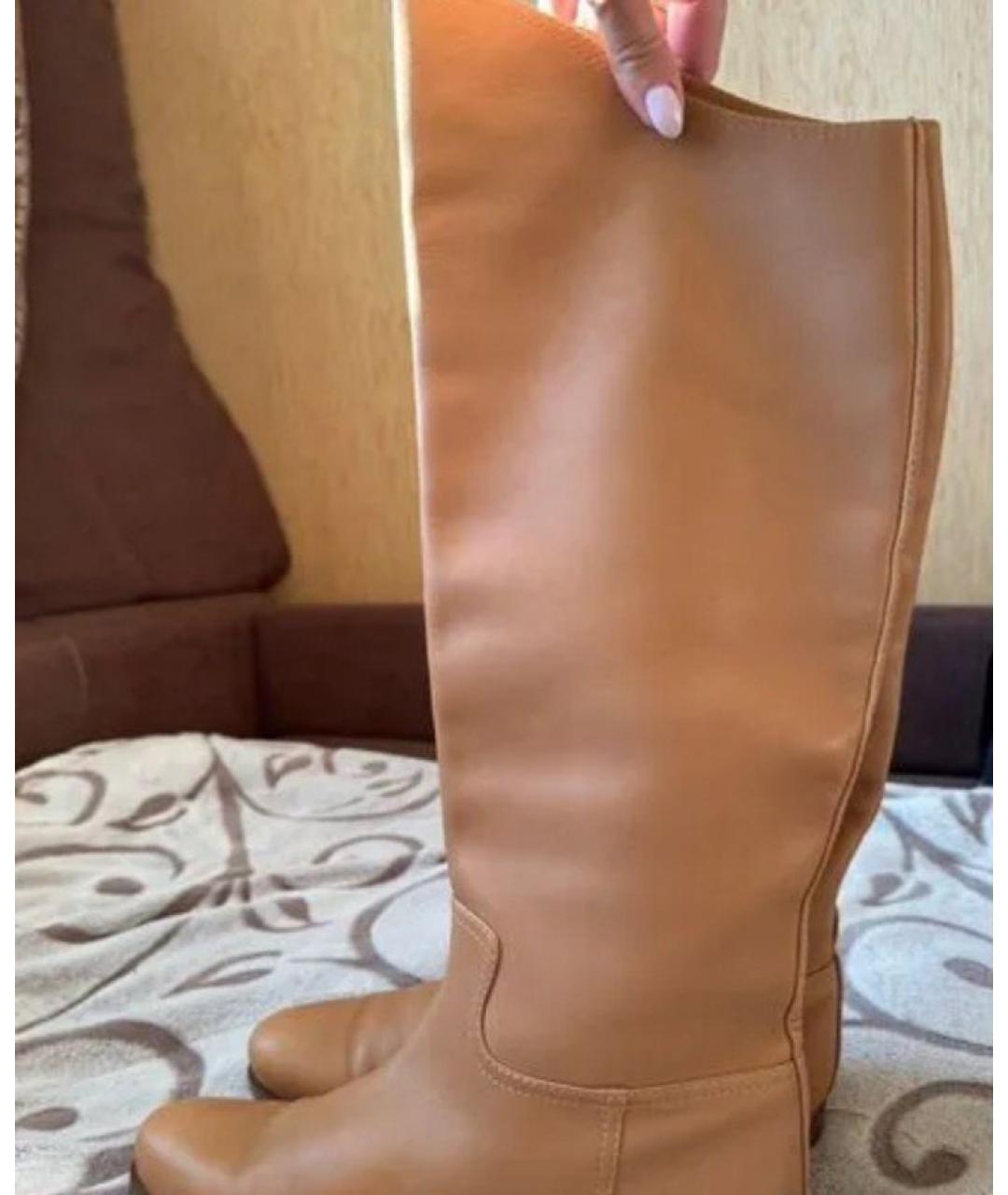 BOTTEGA VENETA Коричневые кожаные сапоги, фото 5