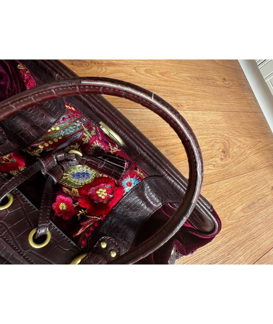 JUST CAVALLI Мульти бархатная сумка с короткими ручками, фото 7