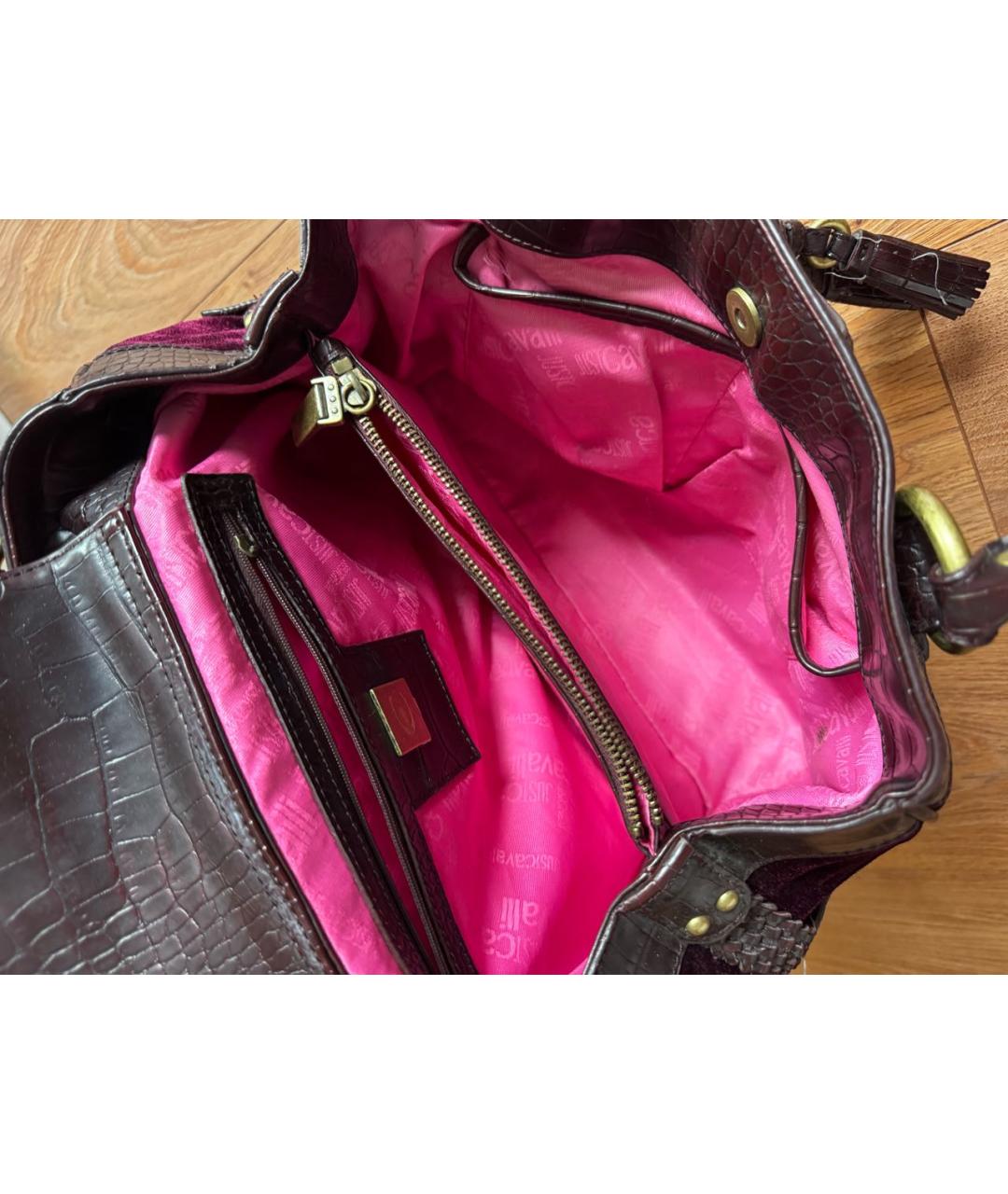 JUST CAVALLI Мульти бархатная сумка с короткими ручками, фото 4