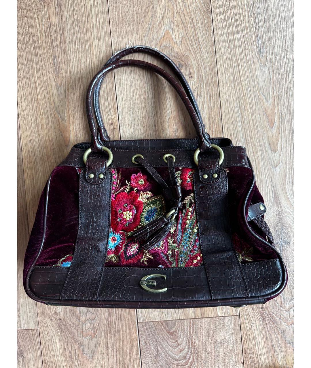 JUST CAVALLI Мульти бархатная сумка с короткими ручками, фото 8