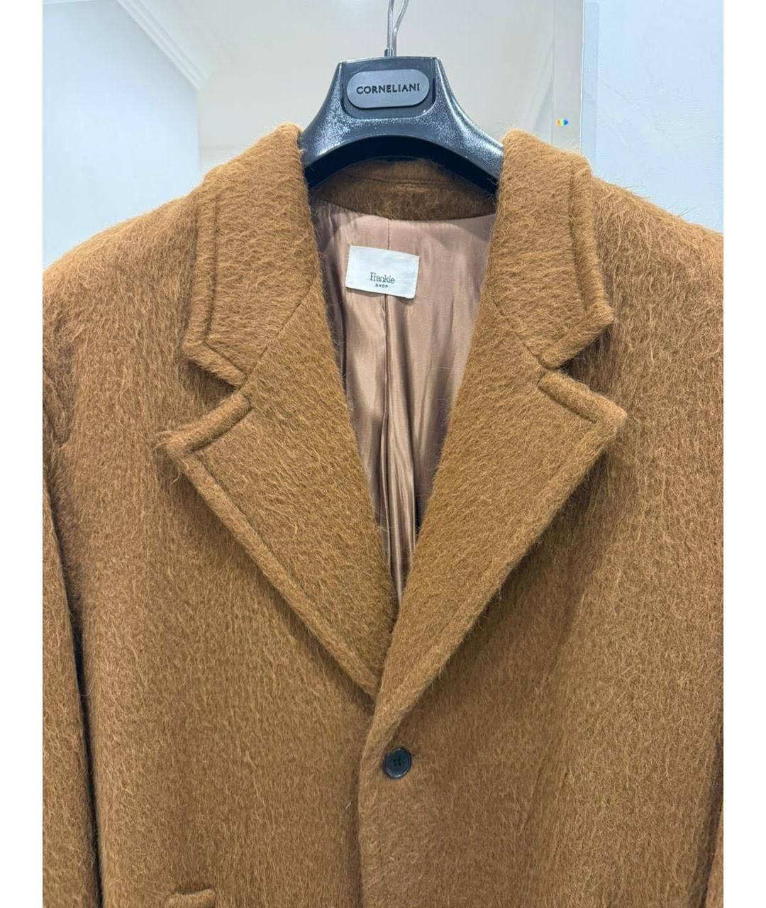 THE FRANKIE SHOP Коричневое шерстяное пальто, фото 3
