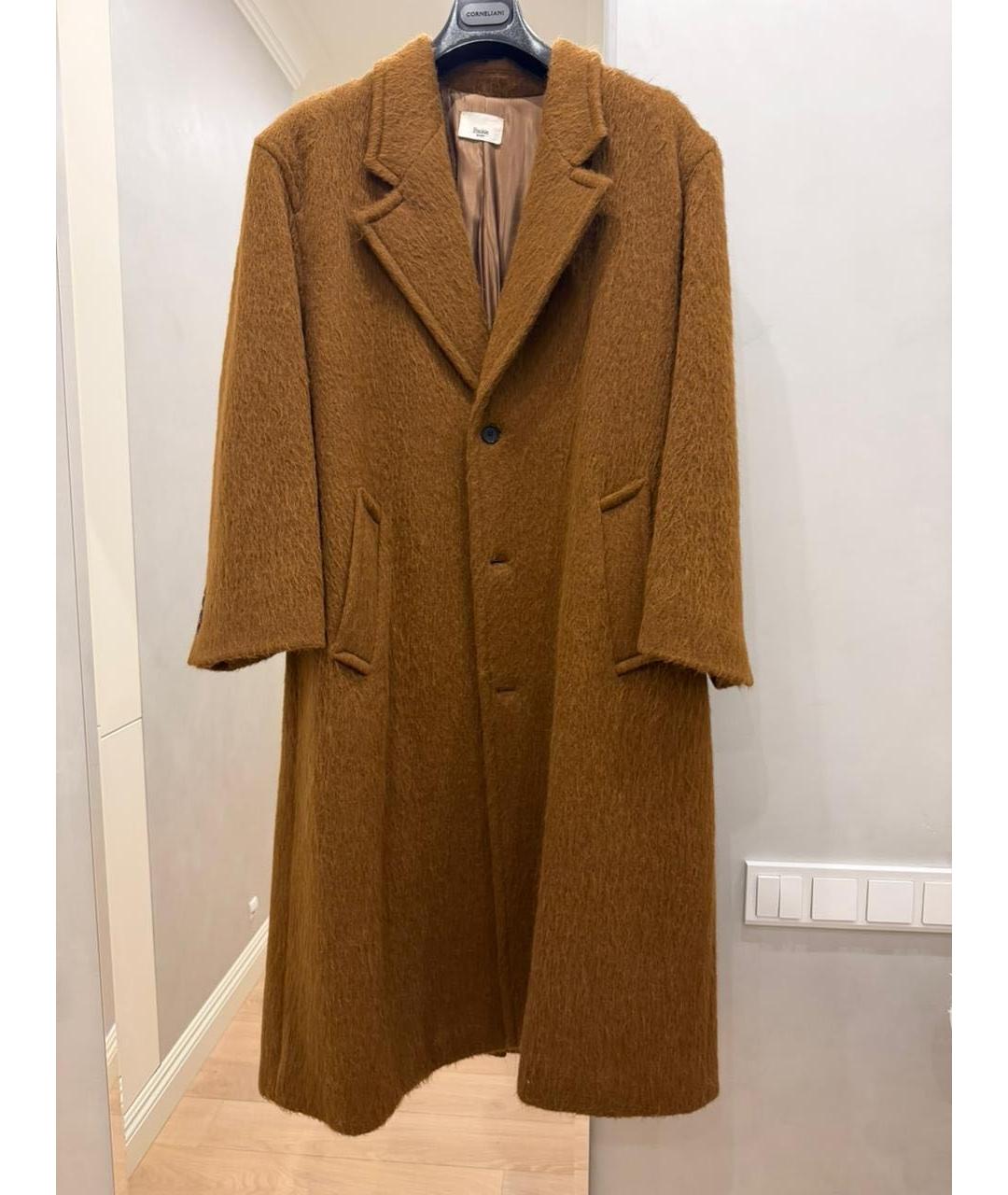 THE FRANKIE SHOP Коричневое шерстяное пальто, фото 5