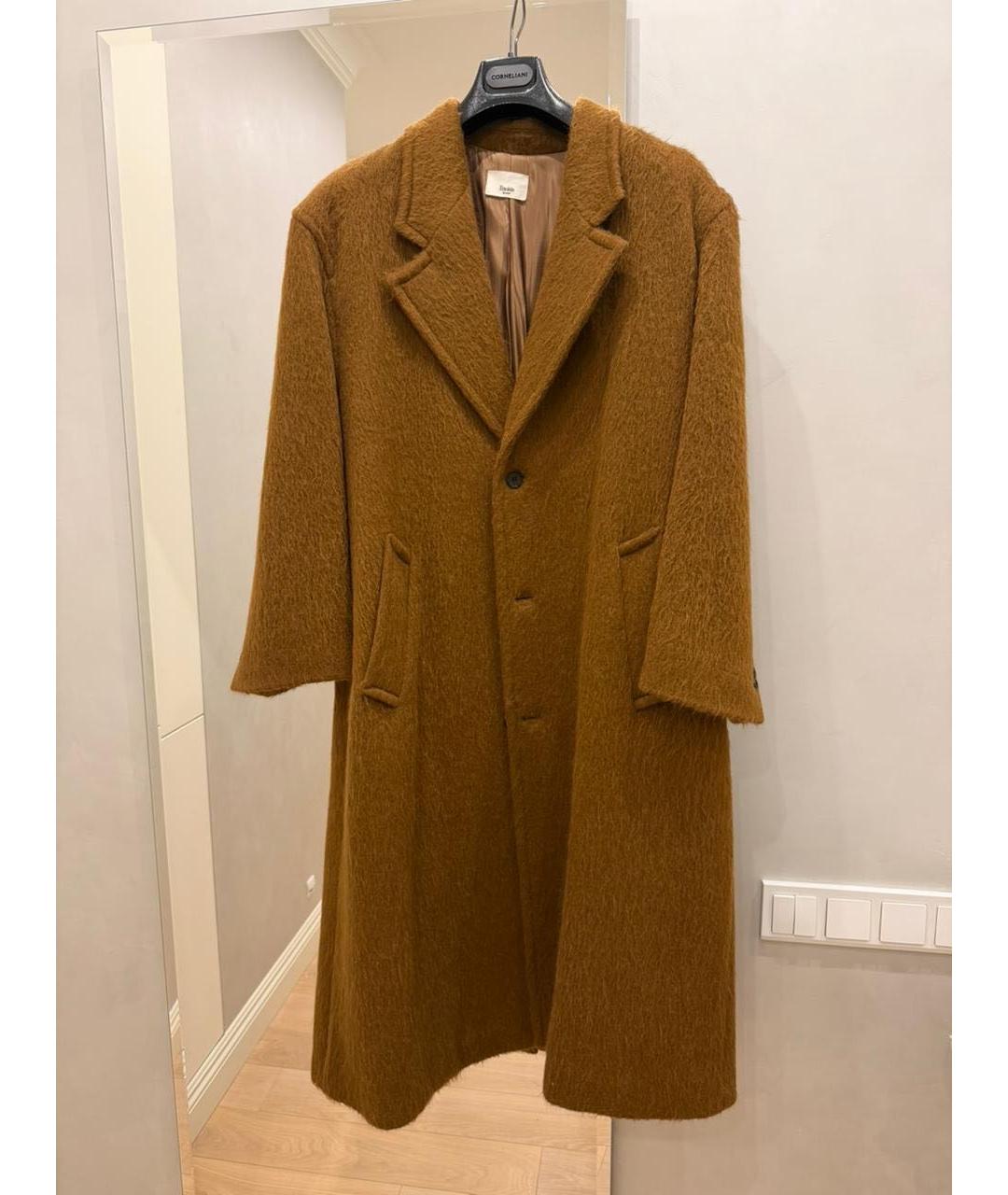 THE FRANKIE SHOP Коричневое шерстяное пальто, фото 9