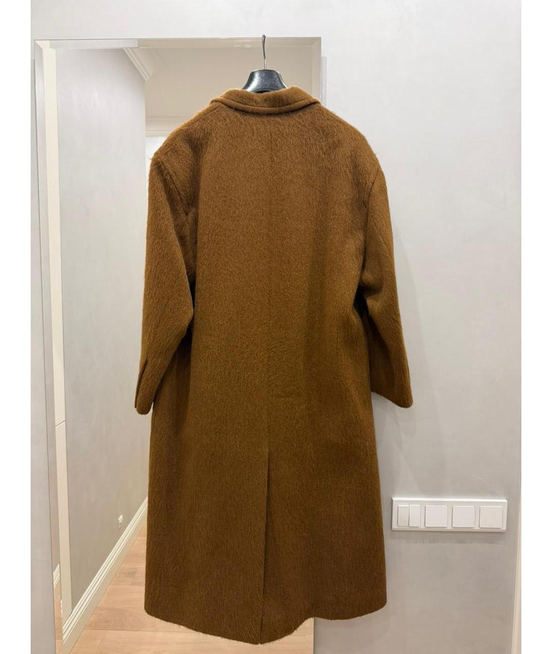 THE FRANKIE SHOP Коричневое шерстяное пальто, фото 2