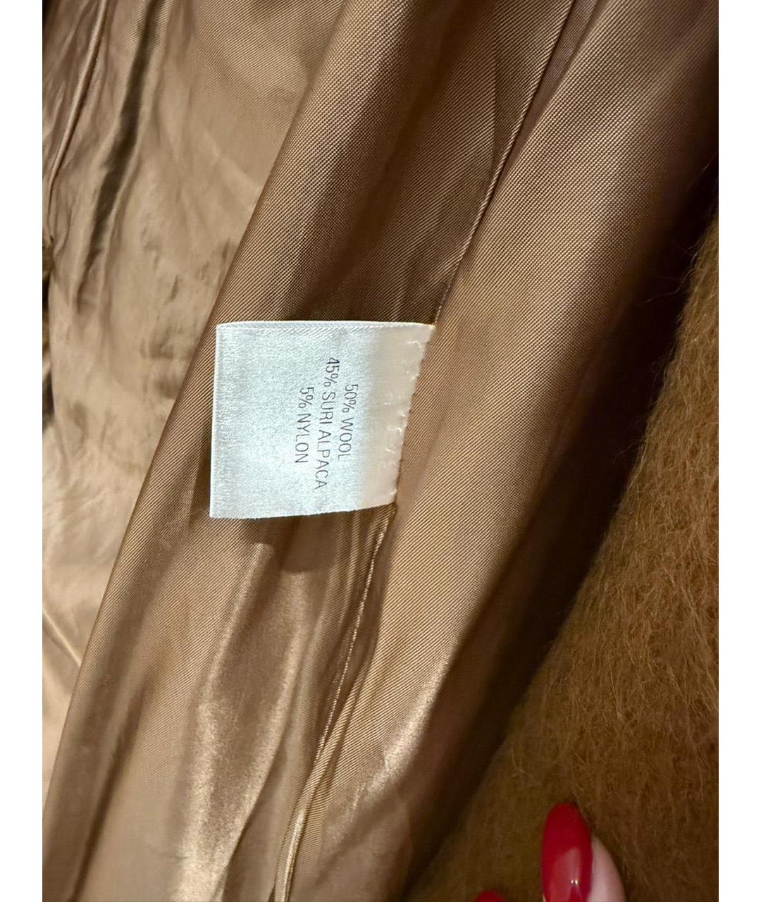 THE FRANKIE SHOP Коричневое шерстяное пальто, фото 8