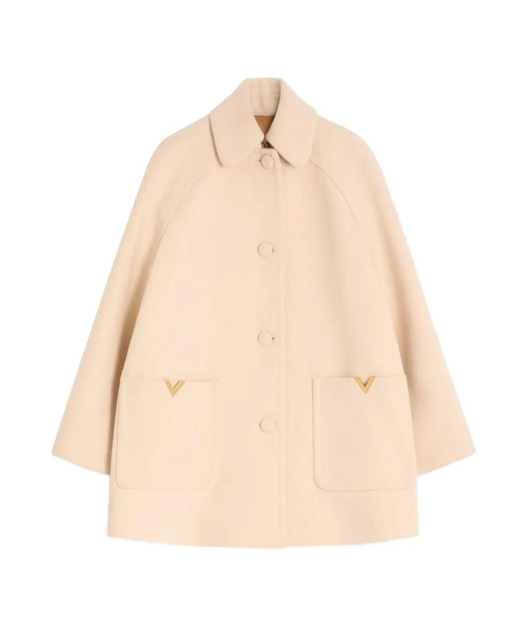VALENTINO Бежевое шерстяное пальто, фото 1