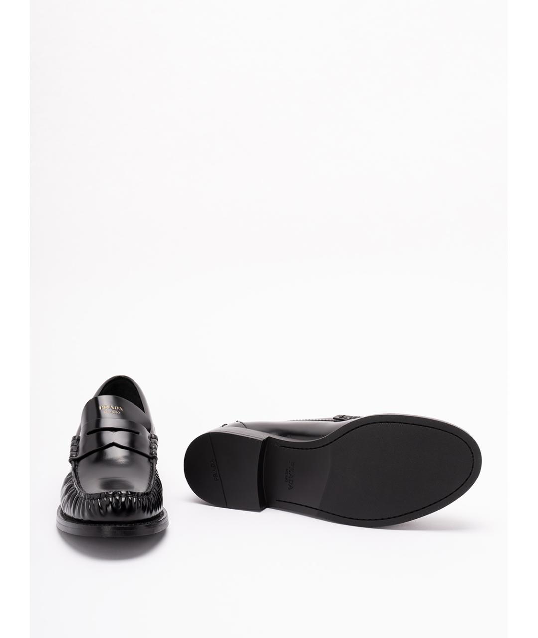 PRADA Черные кожаные лоферы, фото 4