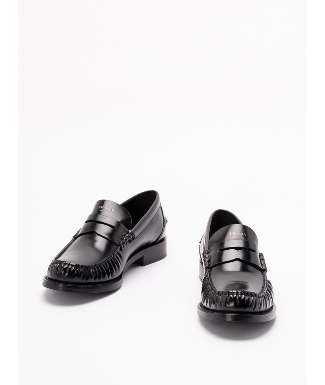 PRADA Черные кожаные лоферы, фото 2