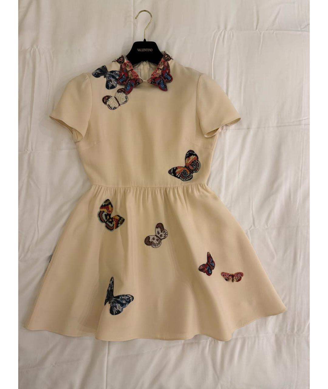 VALENTINO Бежевое шерстяное коктейльное платье, фото 6