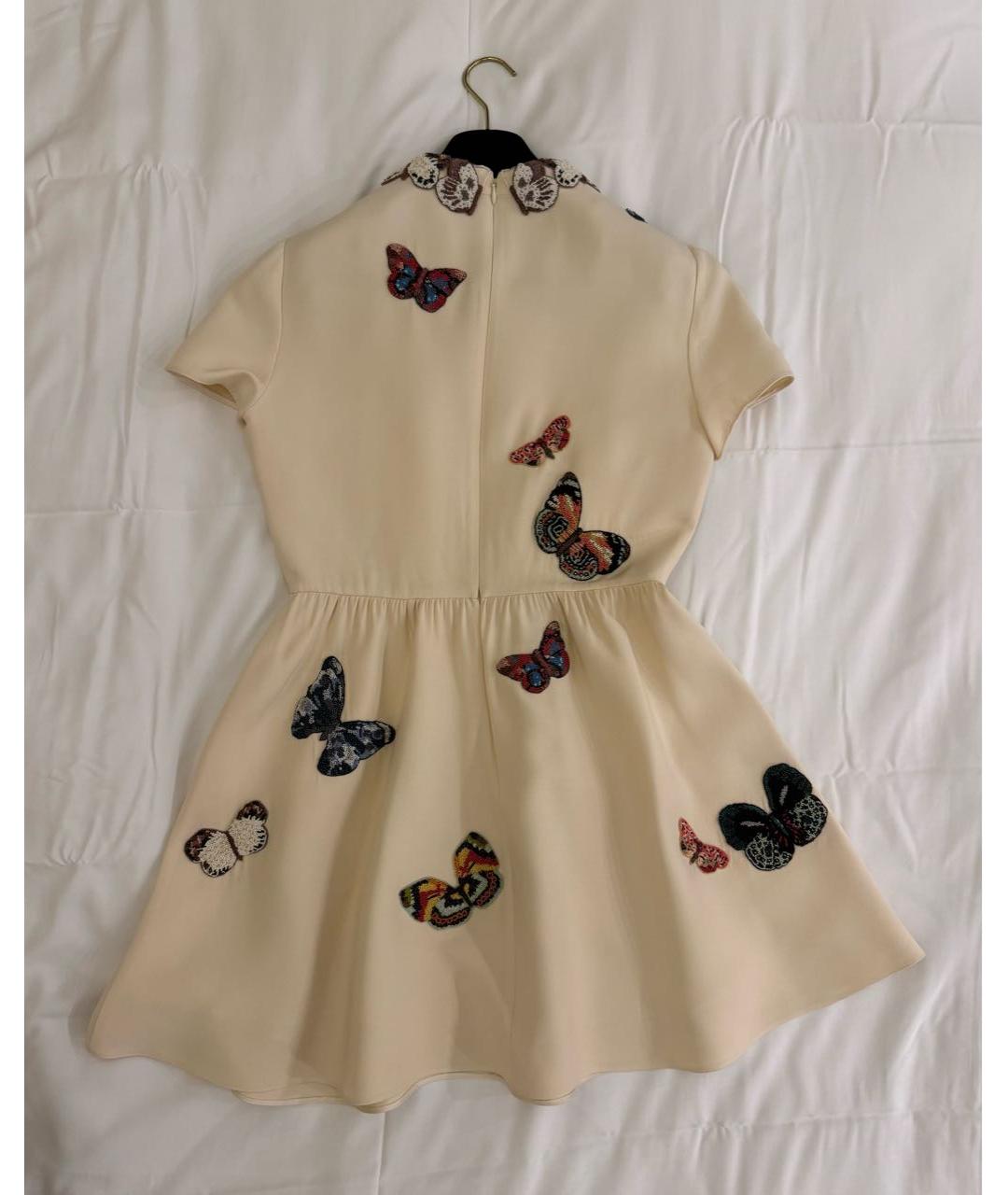 VALENTINO Бежевое шерстяное коктейльное платье, фото 2