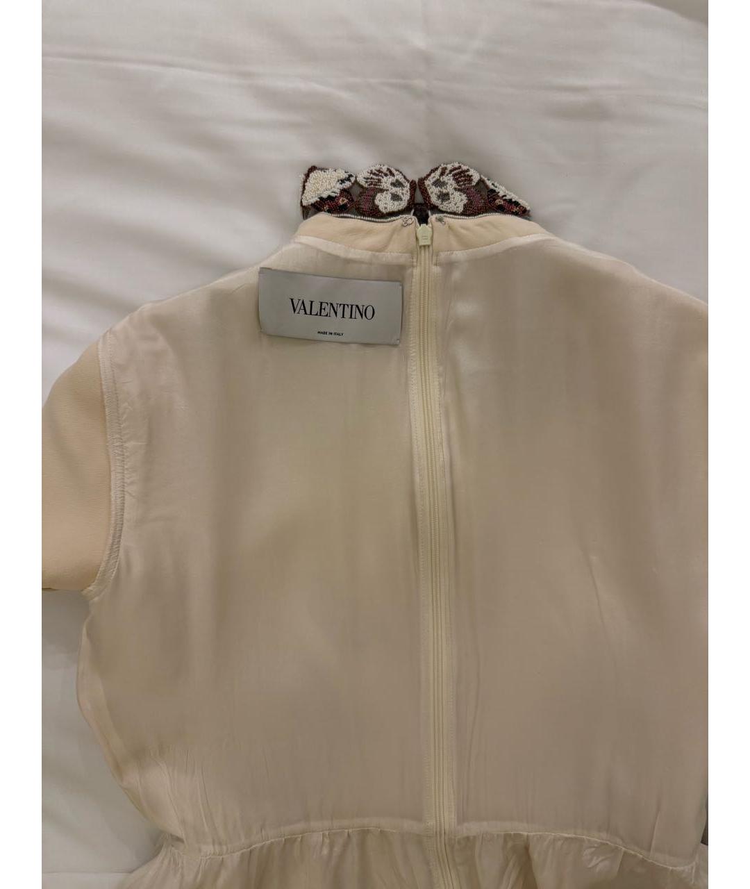 VALENTINO Бежевое шерстяное коктейльное платье, фото 3