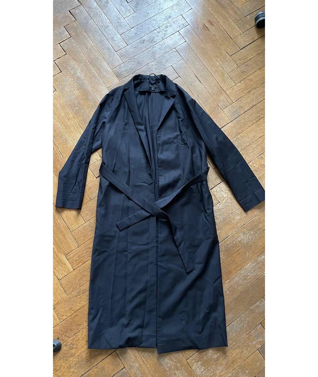 COS Темно-синий шерстяной тренч/плащ, фото 8