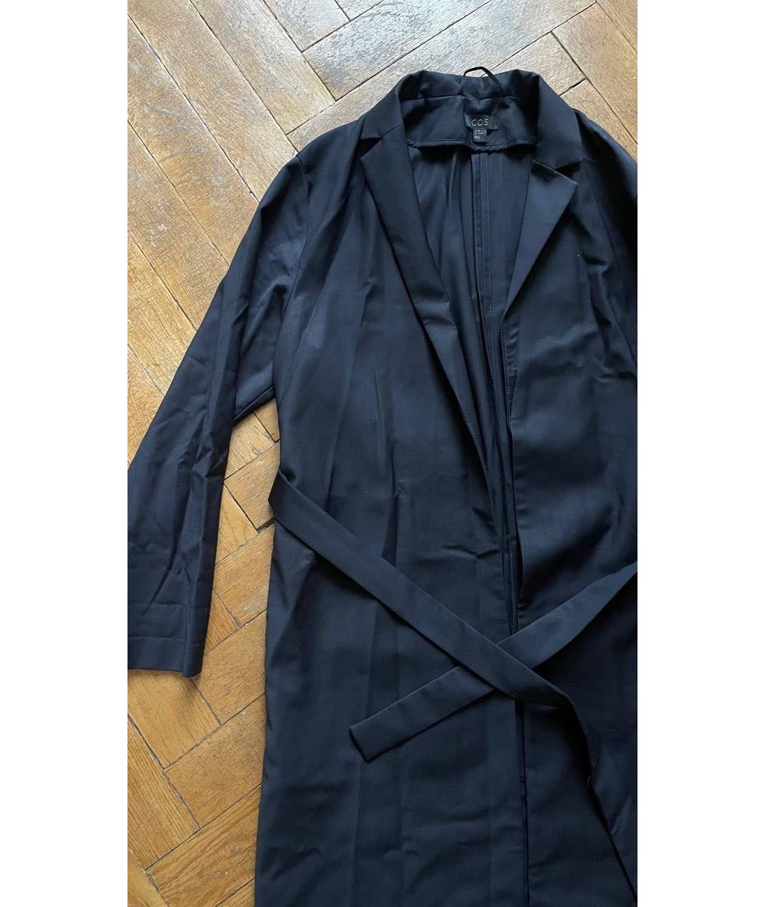 COS Темно-синий шерстяной тренч/плащ, фото 2