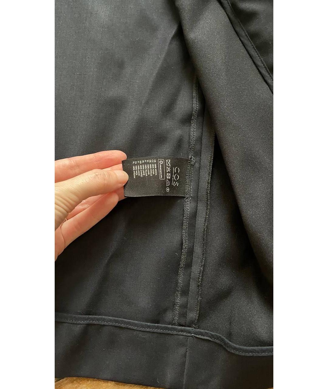 COS Темно-синий шерстяной тренч/плащ, фото 4