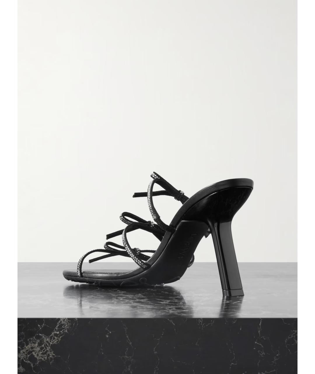 LOEWE Черные замшевые мюли, фото 4