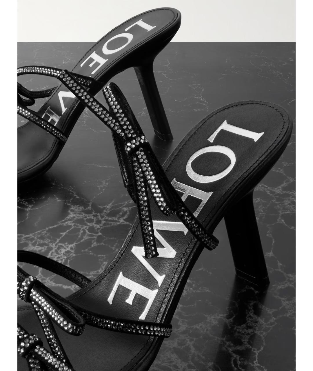 LOEWE Черные замшевые мюли, фото 3