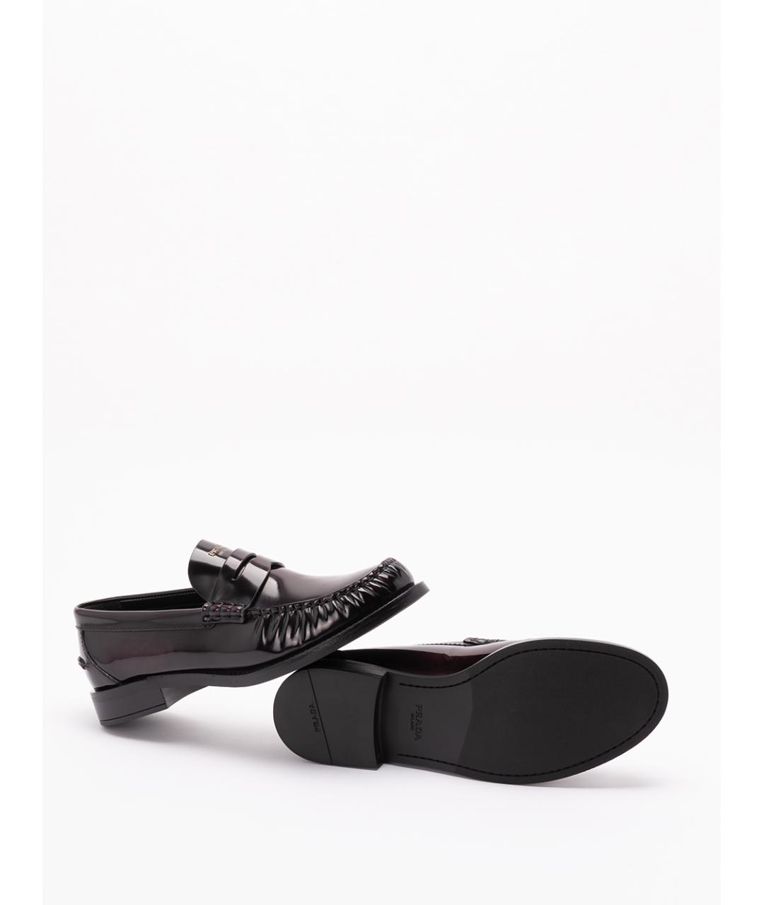 PRADA Бордовые кожаные лоферы, фото 4