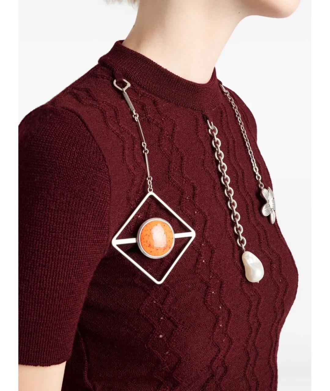 PRADA Бордовый шерстяной джемпер / свитер, фото 4