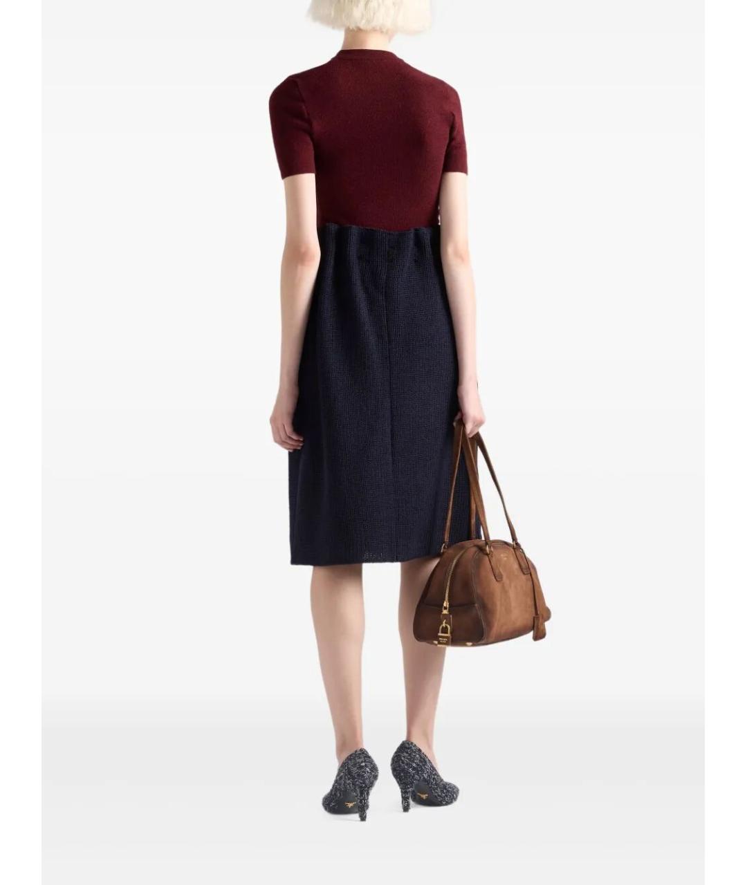 PRADA Бордовый шерстяной джемпер / свитер, фото 5