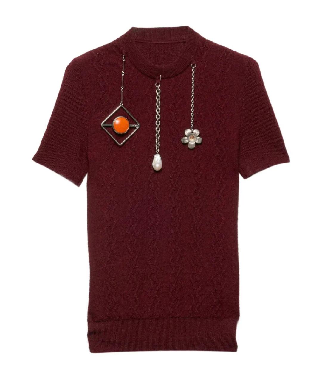 PRADA Бордовый шерстяной джемпер / свитер, фото 1